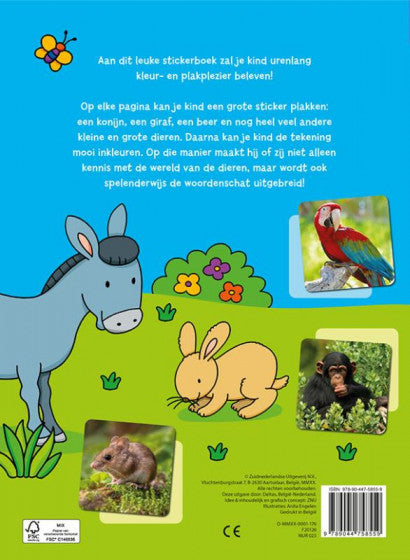 Lieve dieren kleur- en stickerboek