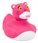 badeend Pinky junior 8,5 cm rubber roze/wit
