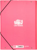 elasto-/foldermap A4 34 x 24 cm karton roze/wit