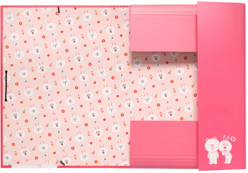 elasto-/foldermap A4 34 x 24 cm karton roze/wit
