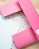 elasto-/foldermap A4 34 x 24 cm karton roze/wit