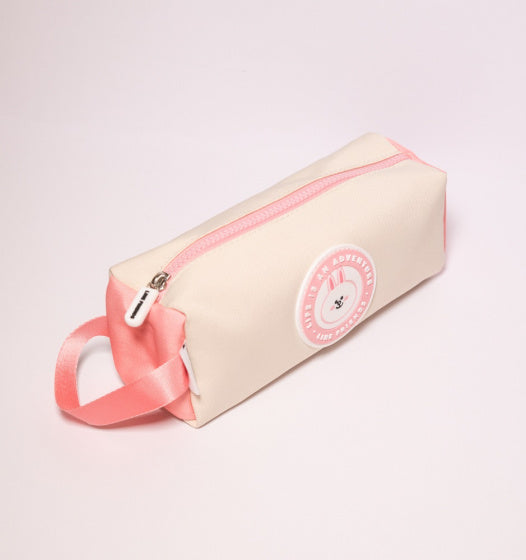 etui Line Friends 21 x 7 cm polyester crème/roze