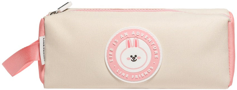 etui Line Friends 21 x 7 cm polyester crème/roze