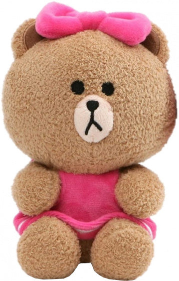 knuffelbeer Choco 18 cm pluche bruin/roze