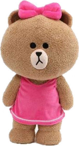 knuffelbeer Choco 35 cm pluche bruin/roze