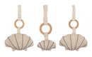 babygymspeeltjes Schelp junior katoen beige 3-delig