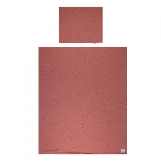 dekbedovertrek Dots junior 140 x 200 cm katoen terracotta