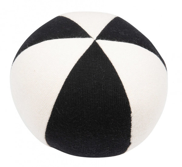 speelbal junior 17 cm katoen zwart/wit