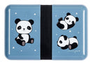 broodtrommel Panda 18 cm polypropyleen zwart/blauw