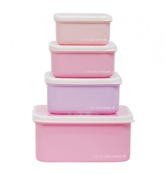 eetset Eenhoorn meisjes polyetheen roze 4-delig