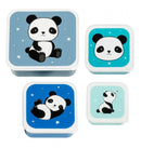 eetset Panda junior polyetheen blauw 4-delig