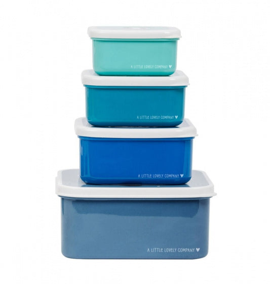 eetset Panda junior polyetheen blauw 4-delig