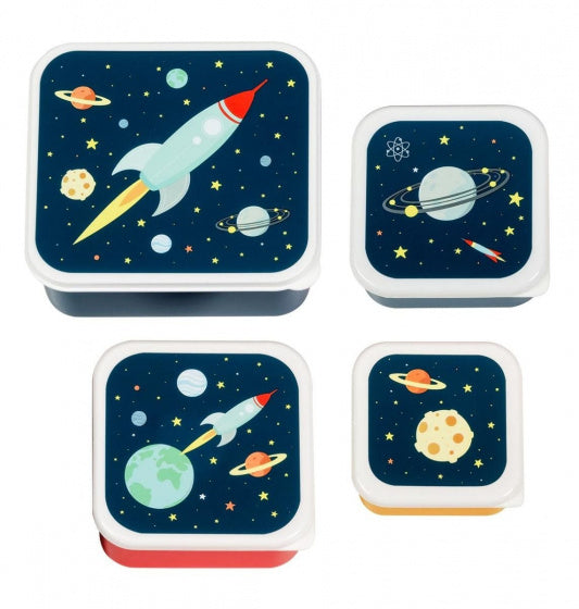 eetset Space junior polyetheen blauw 4-delig