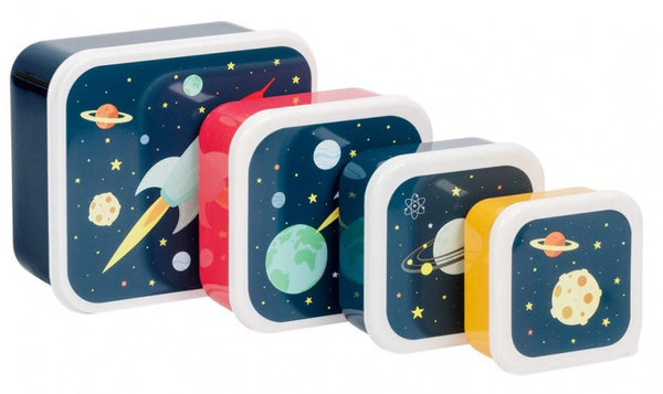 eetset Space junior polyetheen blauw 4-delig