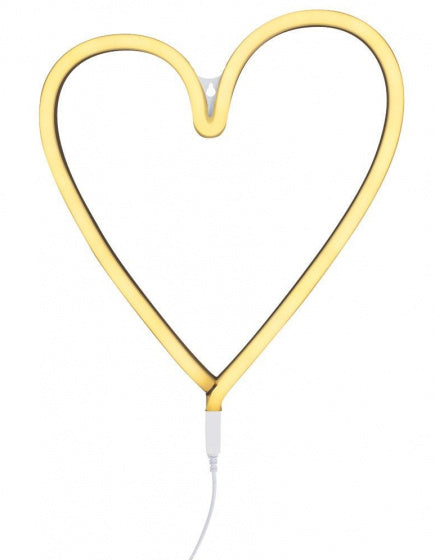 lamp neon Hart junior 30 cm PVC geel