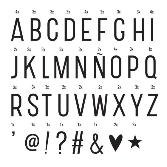 letterset lightbox junior 6,5 cm zwart 85-delig