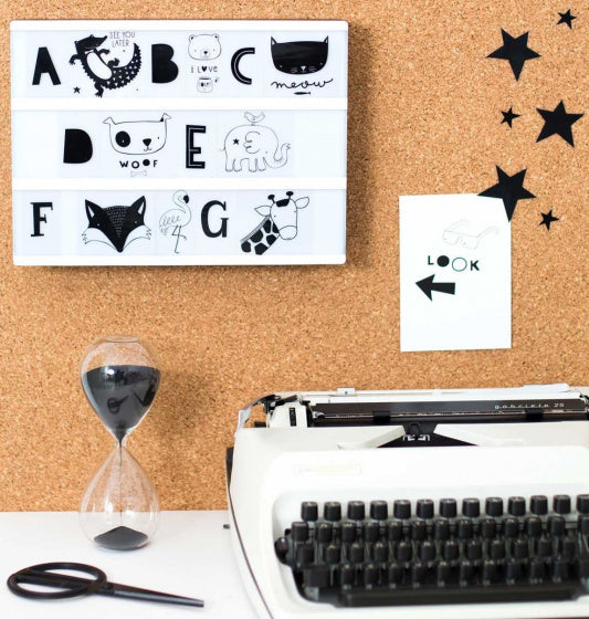 lightbox letterset junior 6,5 cm zwart 69-delig