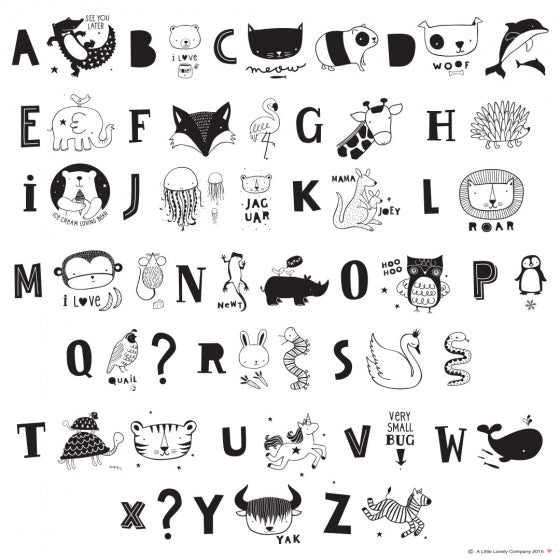 lightbox letterset junior 6,5 cm zwart 69-delig