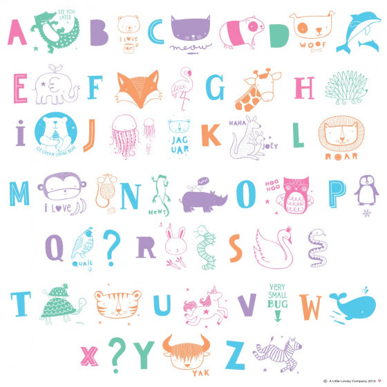 lightbox letterset 6,5 cm pastel 69-delig