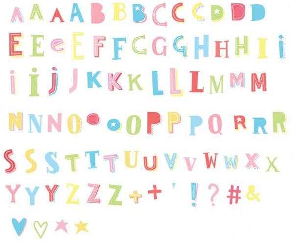 lightbox letterset Funky 6,5 cm 85-delig