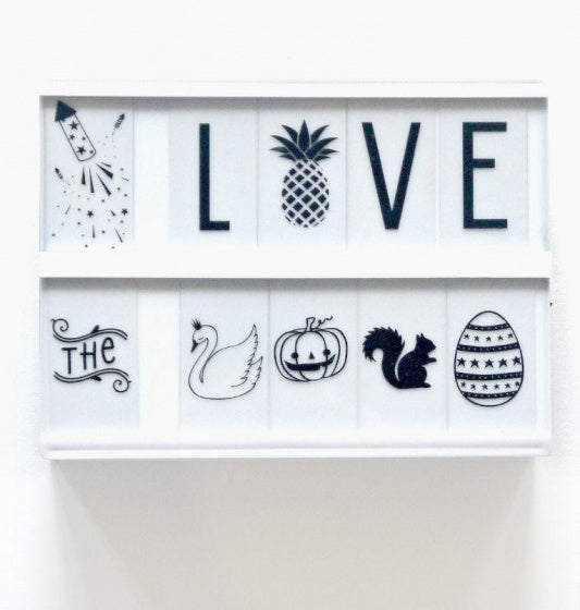 lightbox symbolenset 6,5 cm zwart 85-delig
