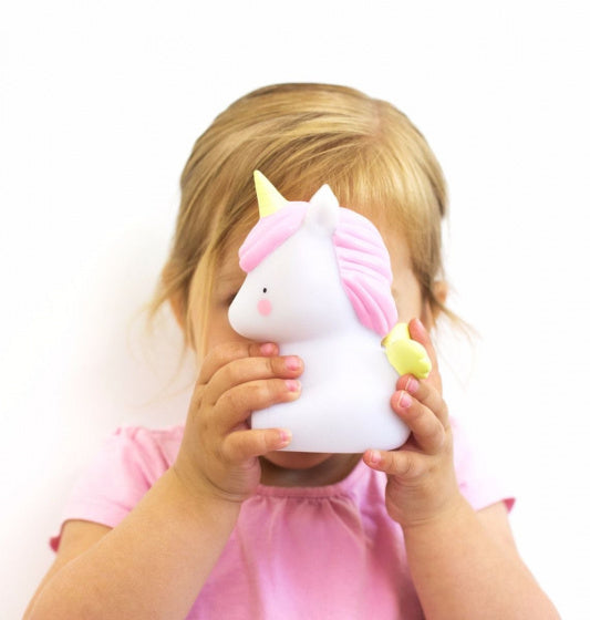 nachtlamp Eenhoorn meisjes 12,5 cm PVC geel/roze