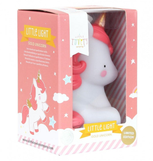 nachtlamp Eenhoorn meisjes 12,5 cm PVC wit/roze