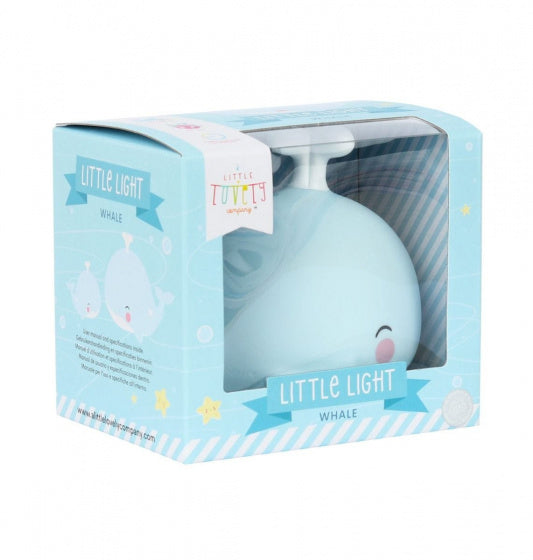 nachtlamp Walvis junior 13 cm PVC blauw