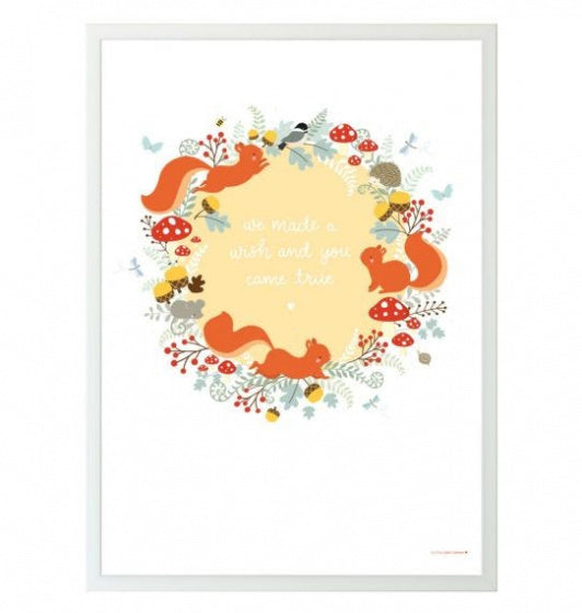 poster Bos junior 50 x 70 cm papier wit/oranje