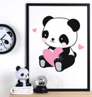 poster Panda meisjes 50 x 70 cm papier zwart/roze