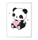 poster Panda meisjes 50 x 70 cm papier zwart/roze