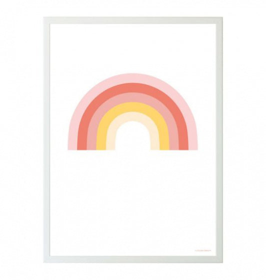 poster Regenboog meisjes 50x70 cm papier wit/roze