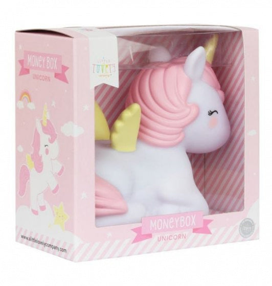 spaarpot Eenhoorn meisjes 15,5 cm PVC roze/wit