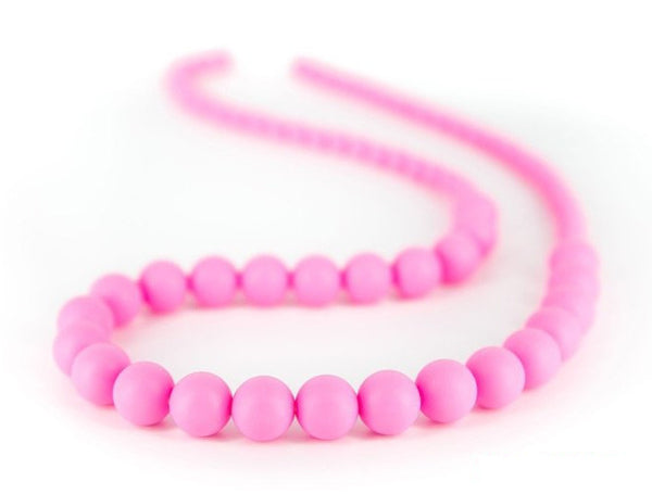 bijtketting Marshmellow 75/7 cm silicone roze