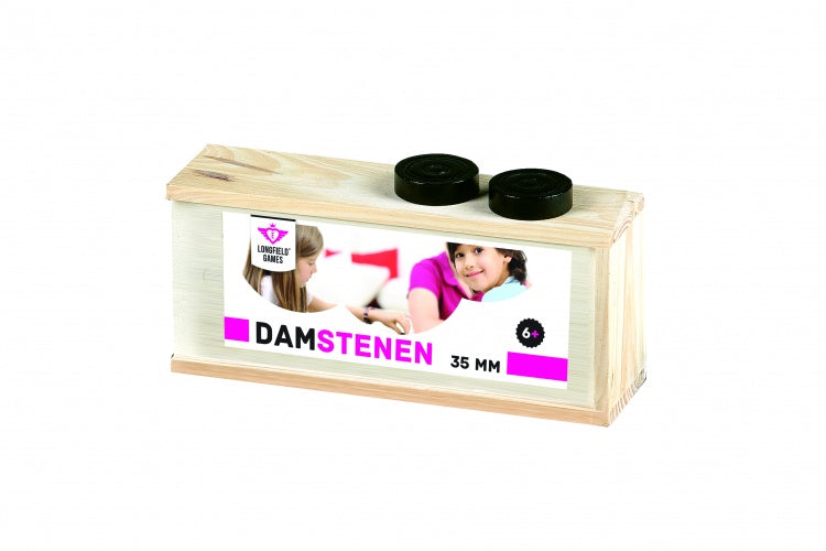 houten damstenen in kist 3,5 cm