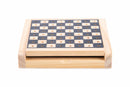 zakformaat schaakspel 12 x 12 cm zwart/wit