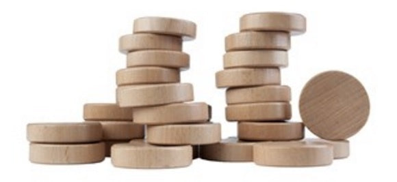 Sjoelschijven holgedraaid 30 stuks 52 x 12,5 mm