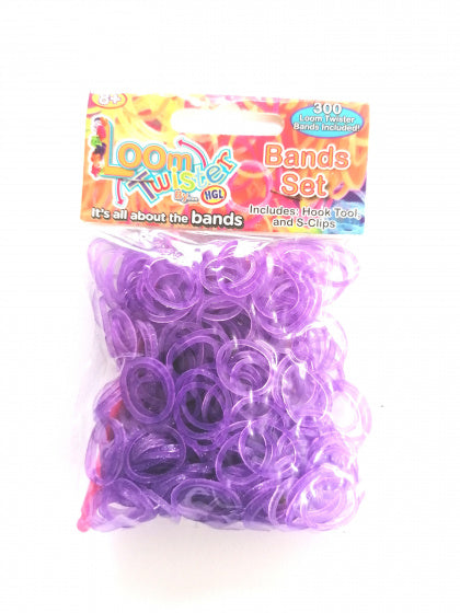 loombandjes junior rubber paars glitter 300-delig