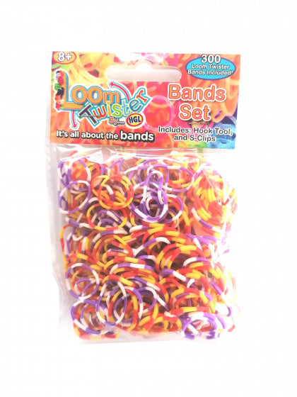 loombandjes junior rubber paars/rood 300-delig