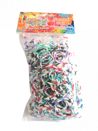 loombandjes tweekleurig junior rubber wit 603-delig
