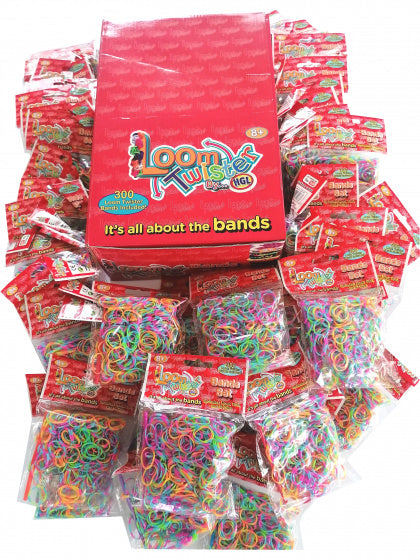 loombandjes XXL rubber gestreept 14.400 stuks