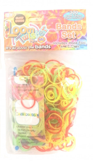 loombands junior rubber geel/rood/groen 300-delig