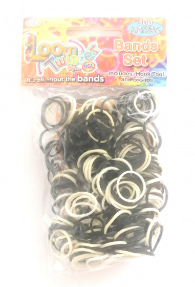 loombands junior rubber zwart/wit 300-delig