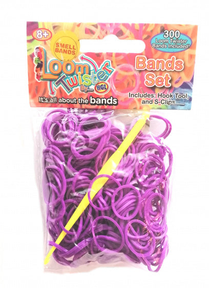 loombands met geur junior paars 300-delig