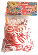 loombands junior rubber rood/wit 300-delig