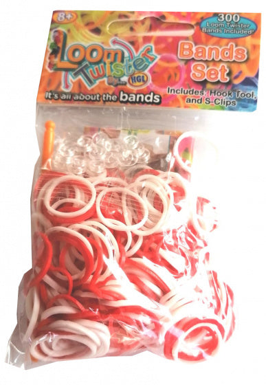 loombands junior rubber rood/wit 300-delig