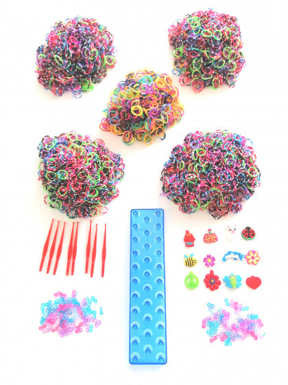 loombandsset Dots junior blauw 5000-delig