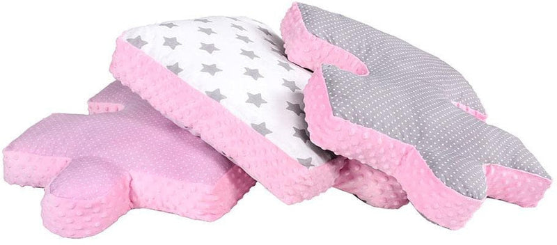 kussenpuzzel junior 145 cm katoen roze/grijs 9-delig