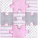 kussenpuzzel junior 145 cm katoen roze/grijs 9-delig