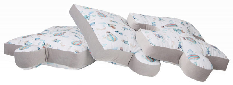 kussenpuzzel junior 145 cm katoen wit/blauw 9-delig